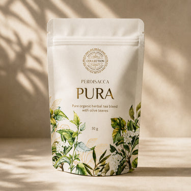 Perdisacca PURA herbal tea blend with olive leaf, 50 g loose-leaf pouch