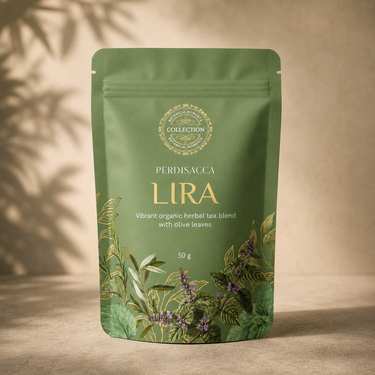 Perdisacca LIRA herbal tea blend with olive leaf, 50 g loose-leaf pouch